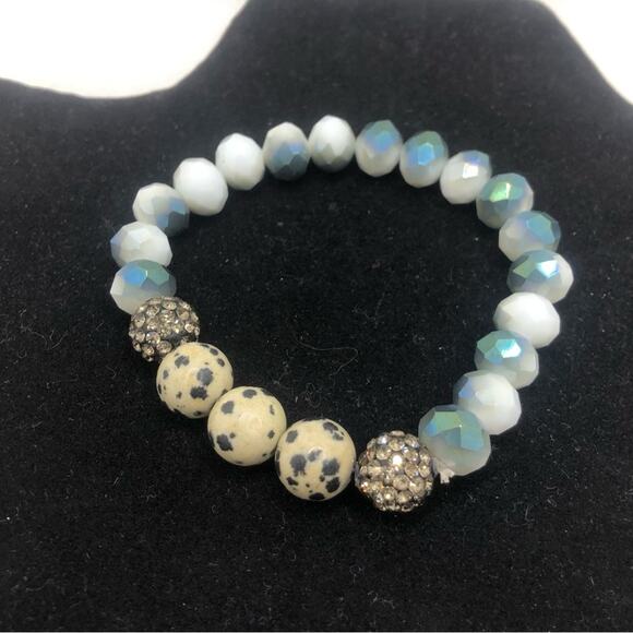 3 Set Gemstone Speckled Sparkling Beads Multi Size Gemstones Stretchy Bracelets - Picture 11 of 12